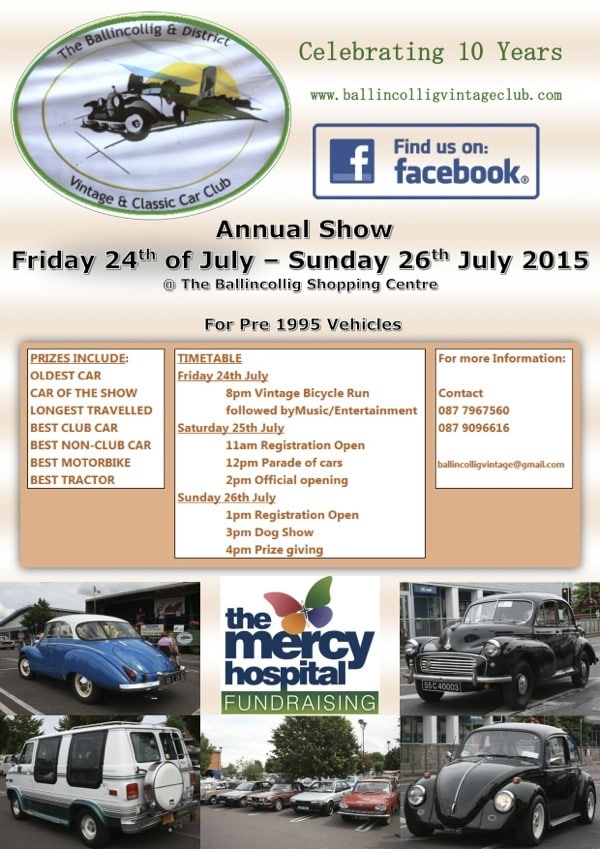 Ballincollig & District Vintage and Classic Car Club Annual Vintage Show - Ring of Cork